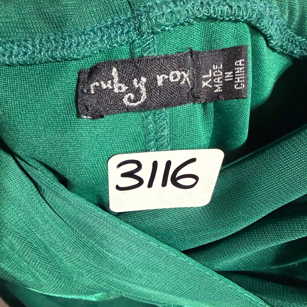 #3116-Ruby Rox Strapless Emerald Dress - image 3